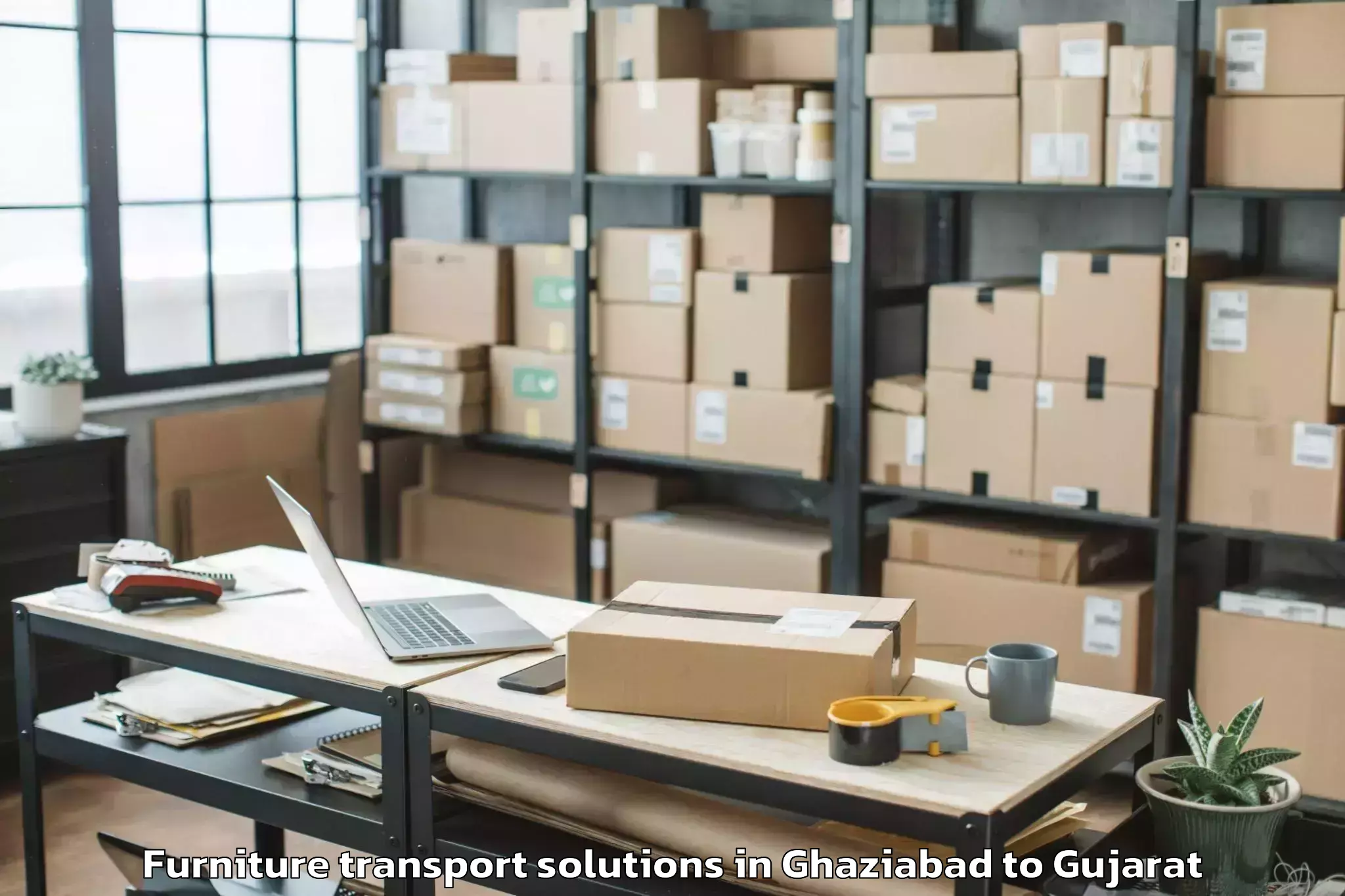 Easy Ghaziabad to Lunavada Furniture Transport Solutions Booking